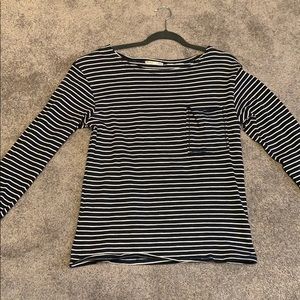 Striped top with pocket